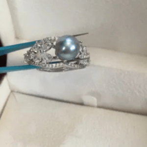 Cultured pearl ring with some bling!