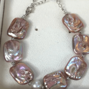 Square cultured pearl bracelet